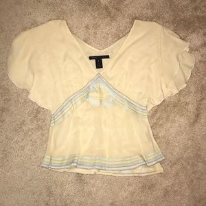 NEW Marc Jacobs Silk Yellow Top w. Embroidery